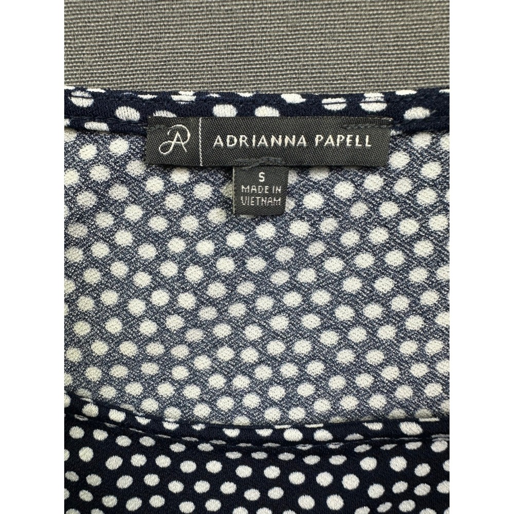 Adrianna Papell Women's Black & white Polka Dot Ruffle Sleeve Knit Top Size S